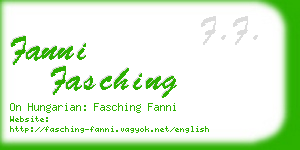 fanni fasching business card